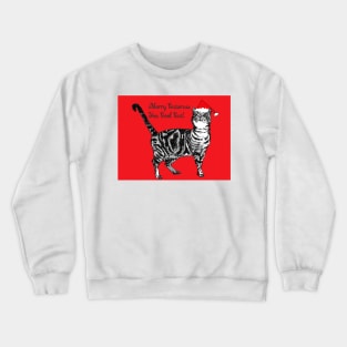 Merry Catsmus You Cool Cat Red Chistmas Tabby Crewneck Sweatshirt